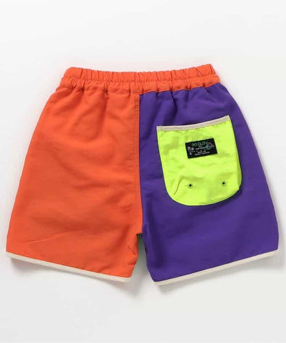 彩色拼接海灘短褲