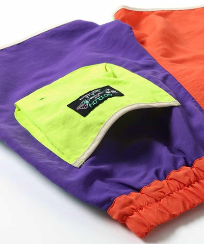 彩色拼接海灘短褲