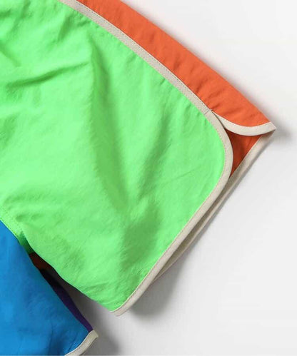 彩色拼接海灘短褲