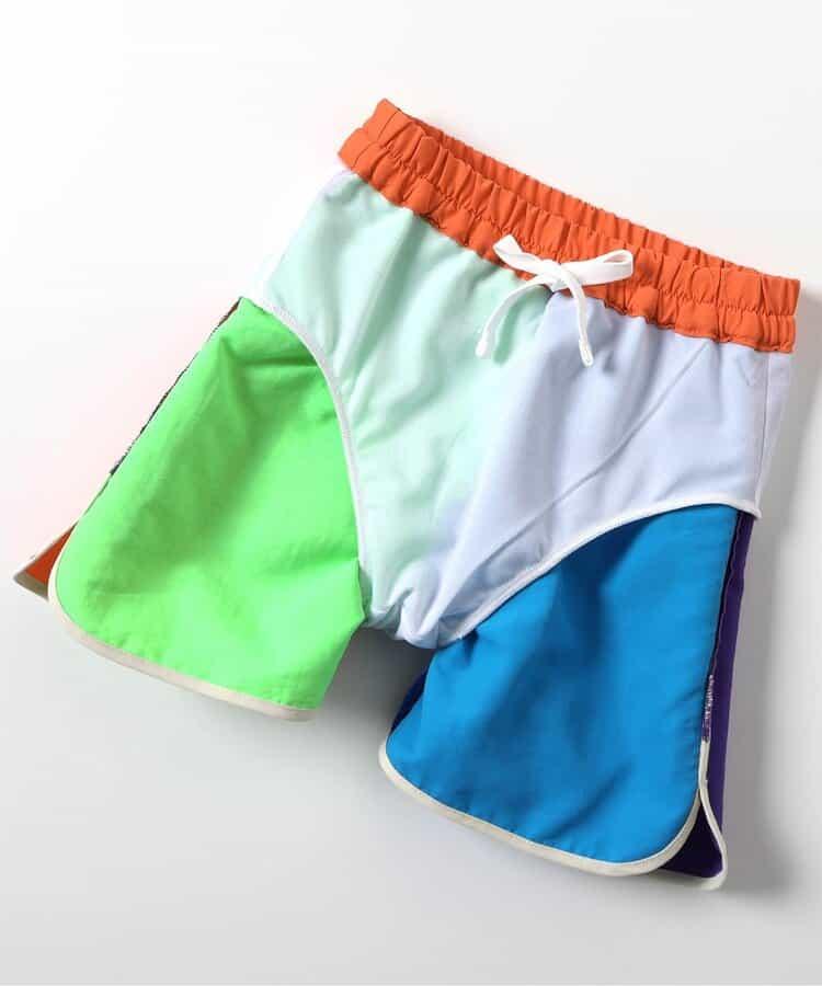 彩色拼接海灘短褲