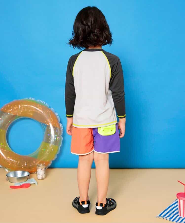 彩色拼接海灘短褲