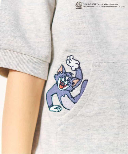 《貓和老鼠》領口圖案T恤