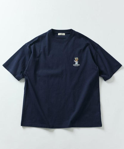 大尺寸 刺繡點綴 圓領 T恤 / 休閒款