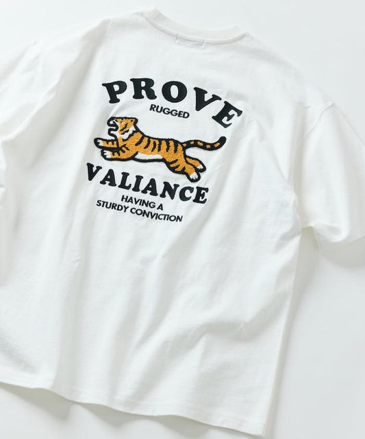 大尺寸 倒車設計刺繡 圓領 T恤 / TIGER