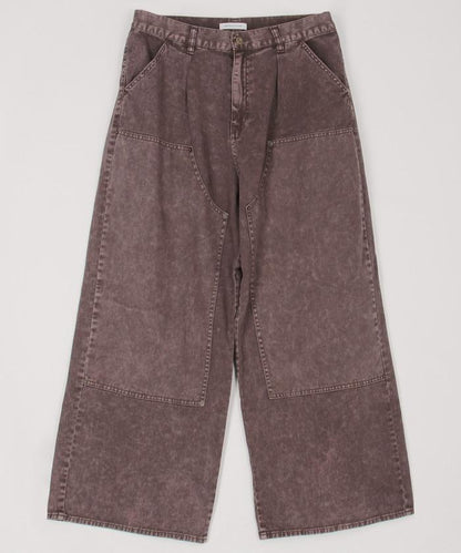 寬鬆直筒 雙膝異色牛仔褲