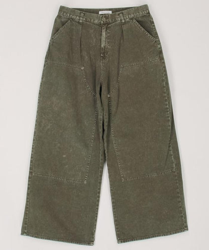 寬鬆直筒 雙膝異色牛仔褲