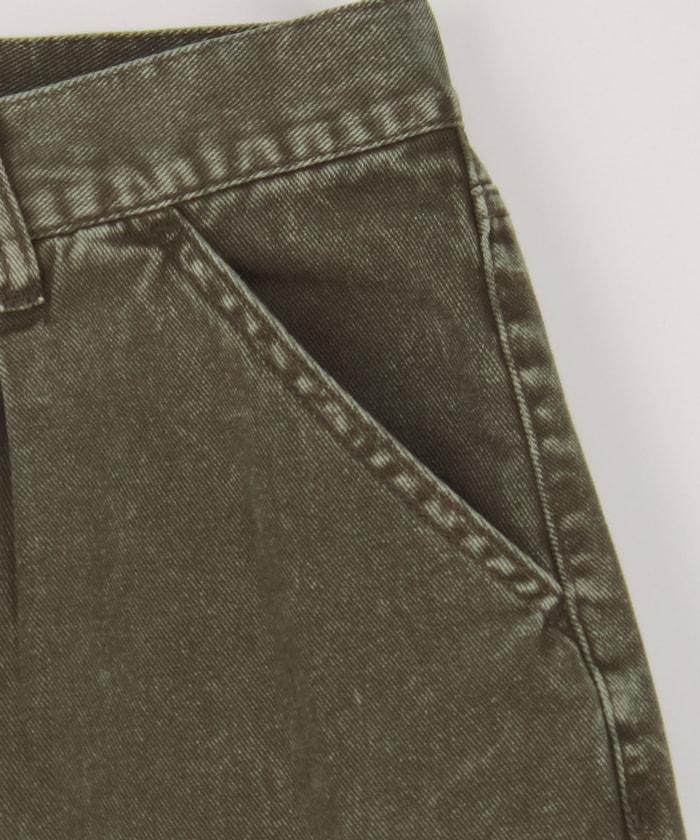 寬鬆直筒 雙膝異色牛仔褲