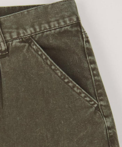 寬鬆直筒 雙膝異色牛仔褲