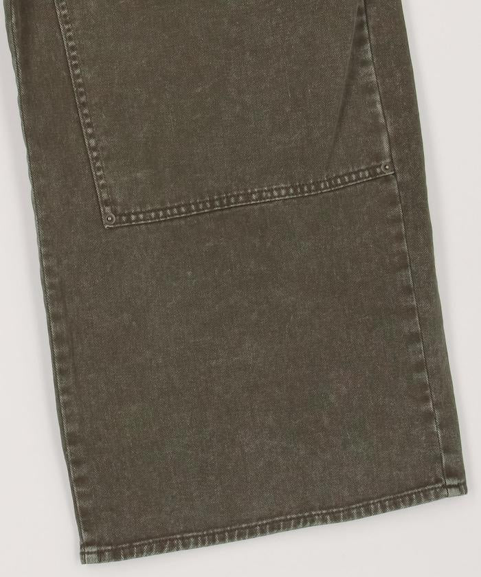 寬鬆直筒 雙膝異色牛仔褲