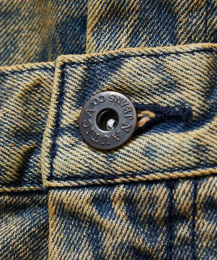 雙腰破洞寬鬆修身褲裙牛仔褲