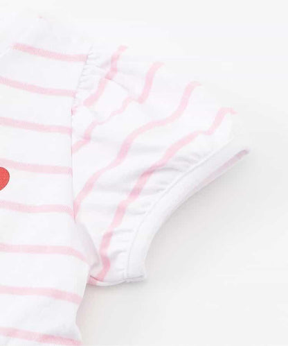 荷葉邊泡泡袖T恤｜7天風格