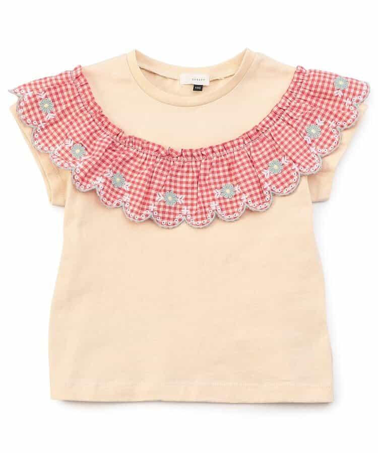 【連衣裙】少女格紋荷葉邊T恤