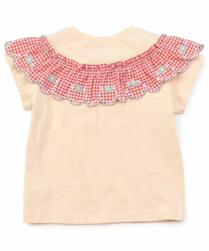 【連衣裙】少女格紋荷葉邊T恤