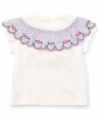 【連衣裙】少女格紋荷葉邊T恤