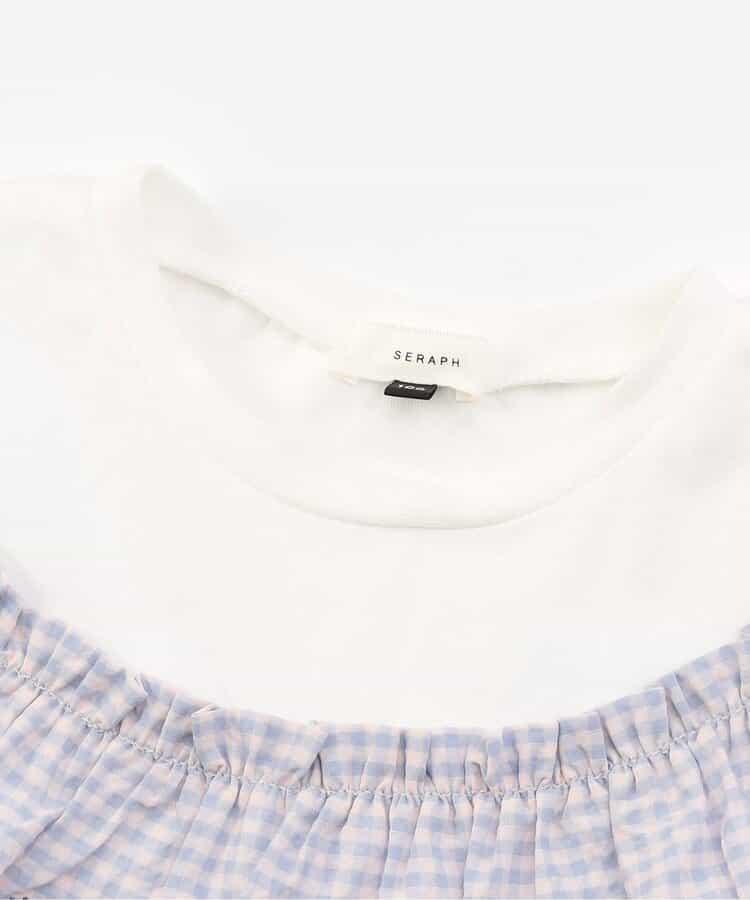 【連衣裙】少女格紋荷葉邊T恤