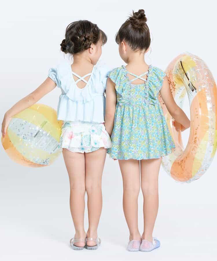 度假套裝荷葉邊分體泳衣_UV防曬