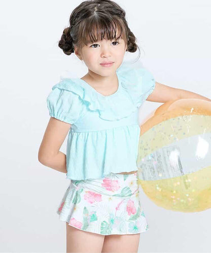 度假套裝荷葉邊分體泳衣_UV防曬