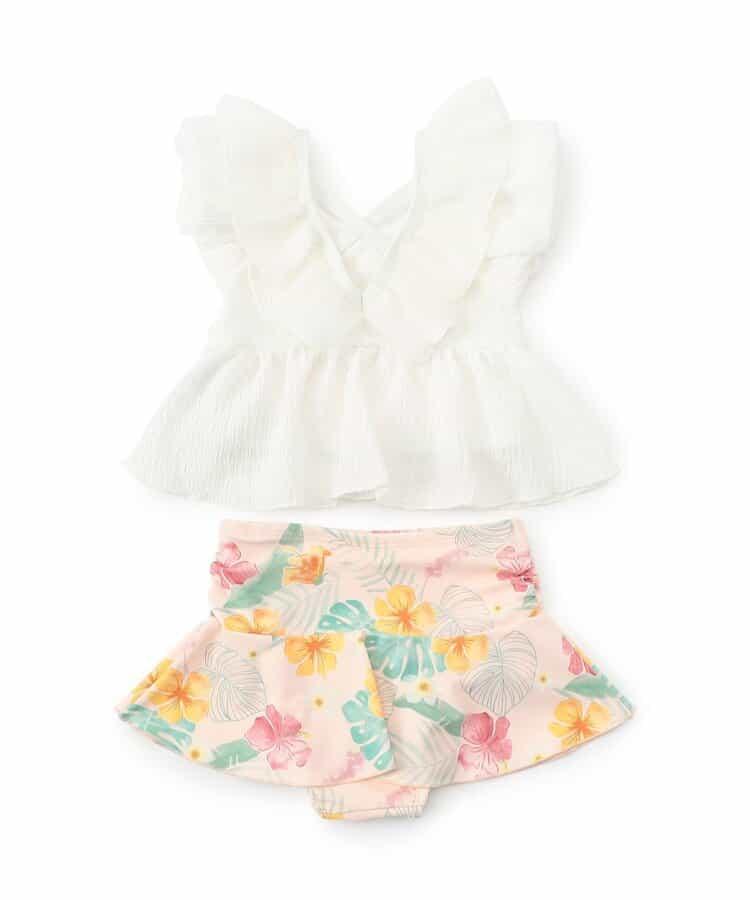 度假套裝荷葉邊分體泳衣_UV防曬