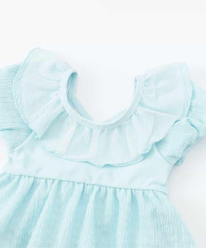 度假套裝荷葉邊分體泳衣_UV防曬