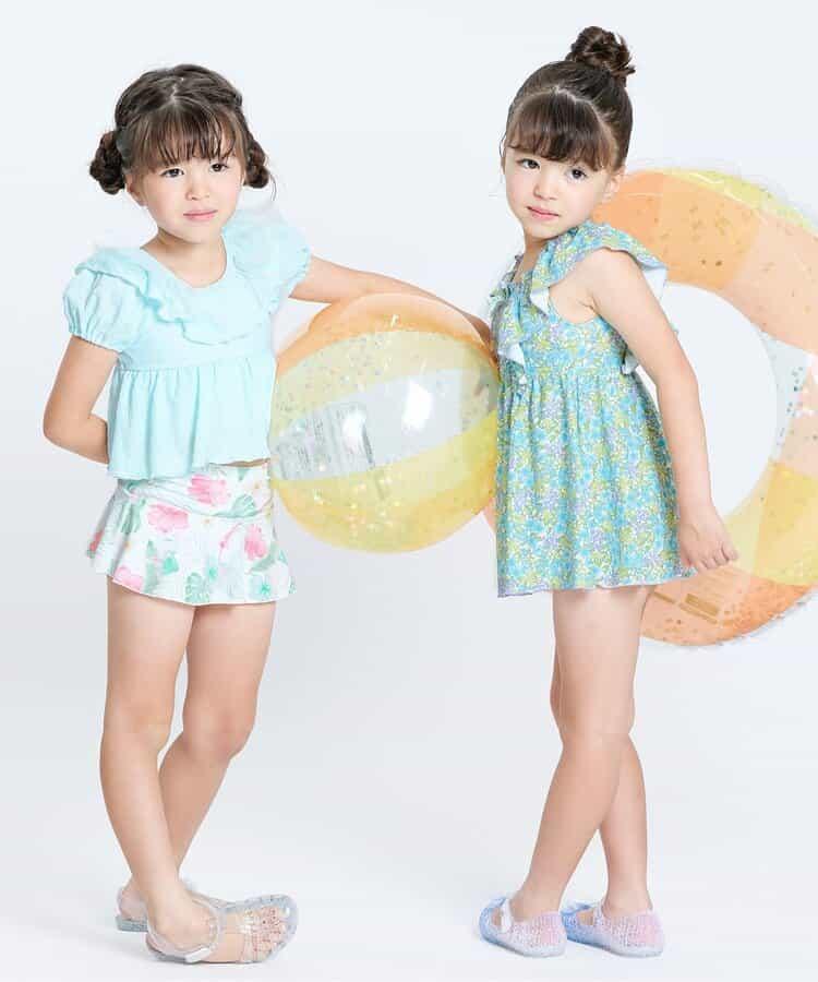 度假套裝荷葉邊分體泳衣_UV防曬