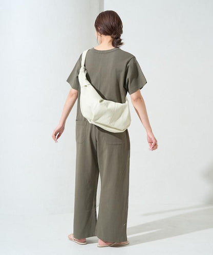 輕鬆款前開扣短袖連體褲