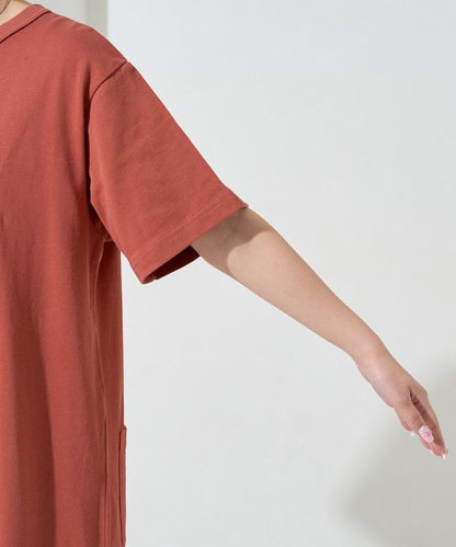 輕鬆款前開扣短袖連體褲