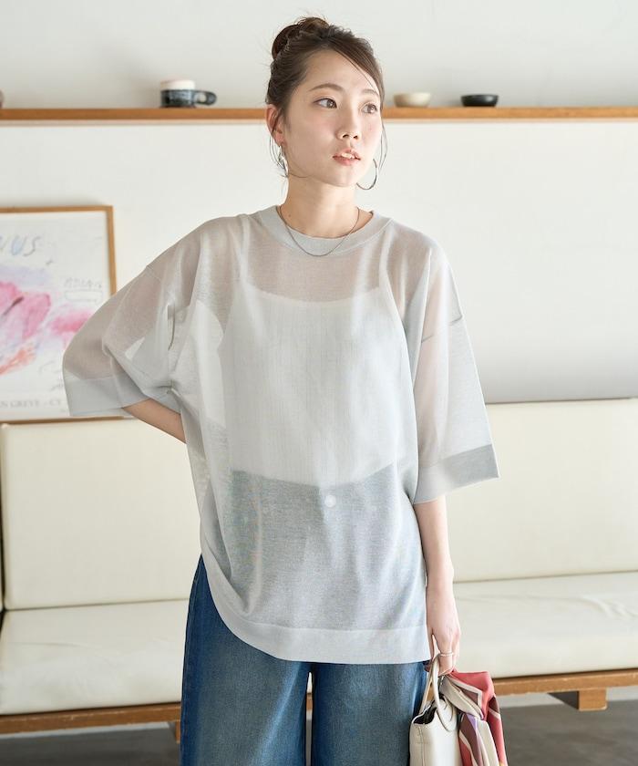 手洗可 混紡亞麻 透氣 半袖 TEE(針織)
