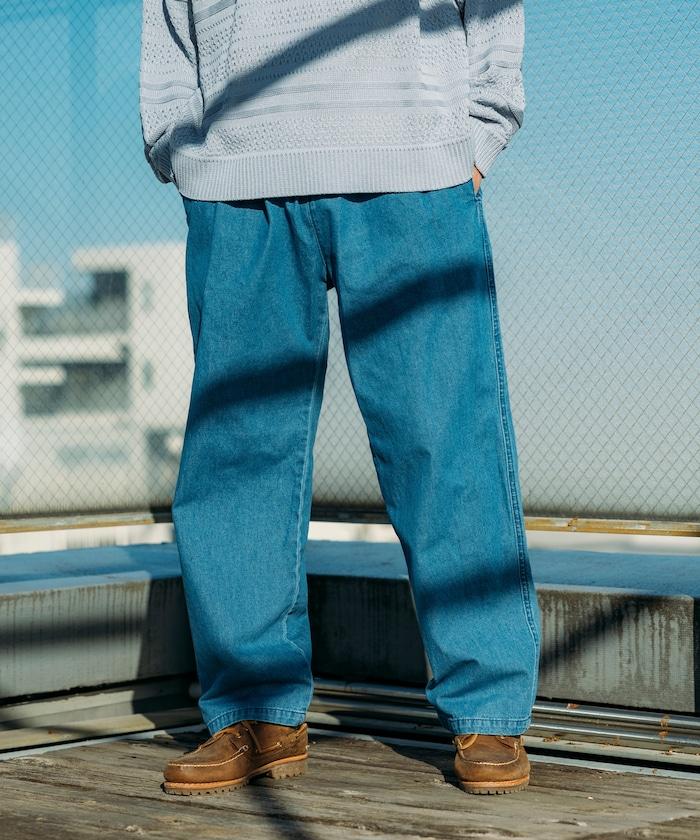 版 寬鬆牛仔廚師褲