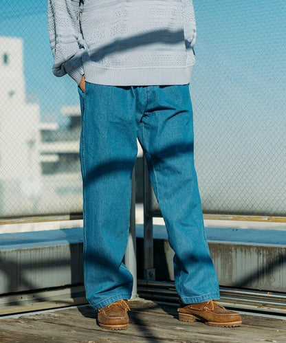 版 寬鬆牛仔廚師褲