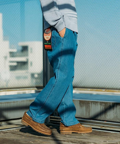 版 寬鬆牛仔廚師褲