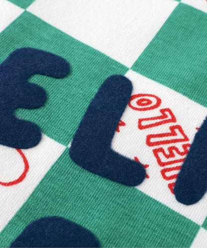 大尺寸水果圖案＆蔬菜方格圖案T恤