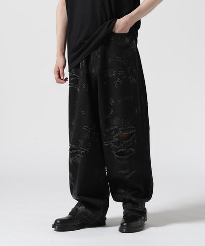 FR(13)NDS/朋友/HDK損傷寬鬆褲 BLK