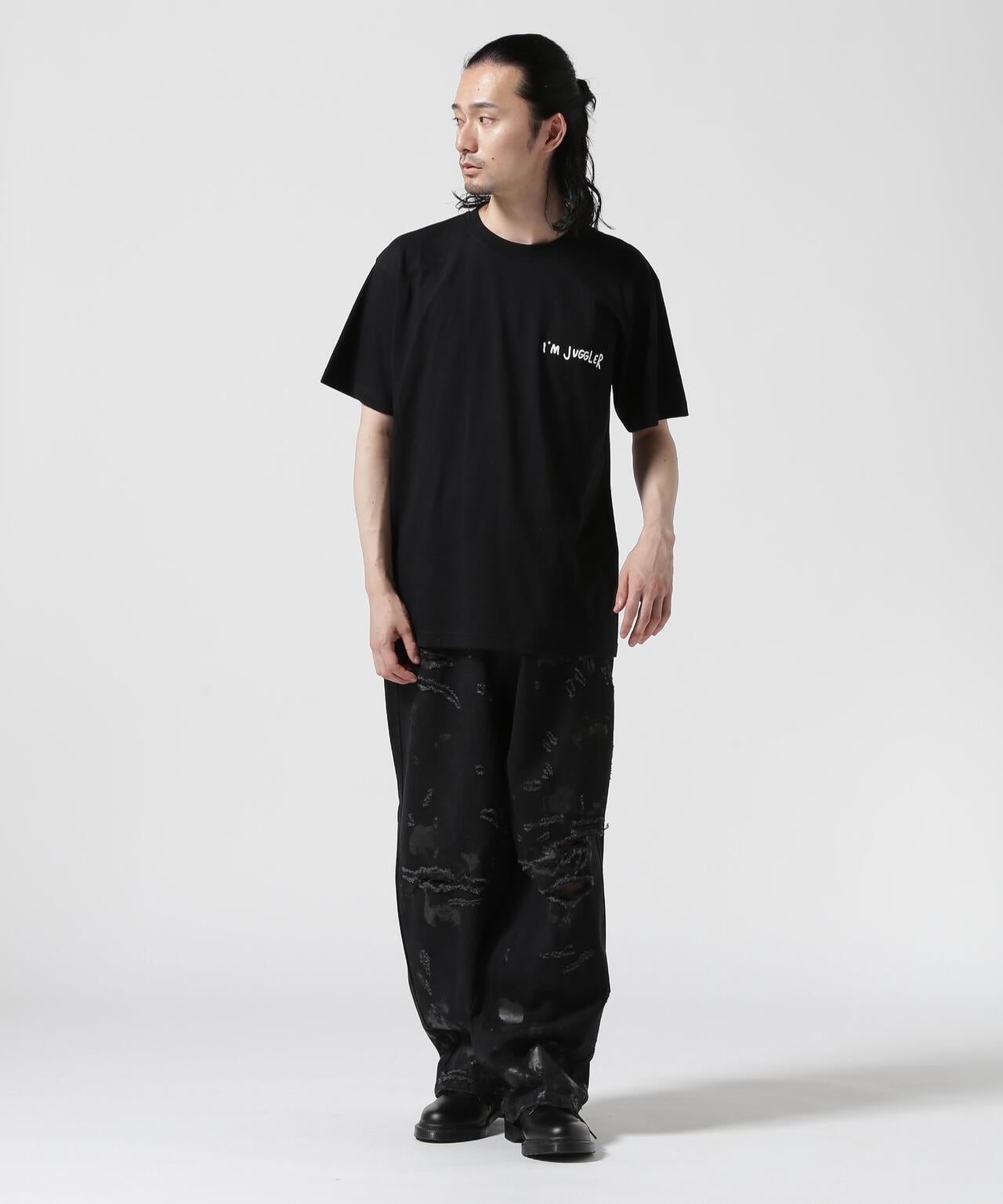 FR(13)NDS/朋友/HDK損傷寬鬆褲 BLK