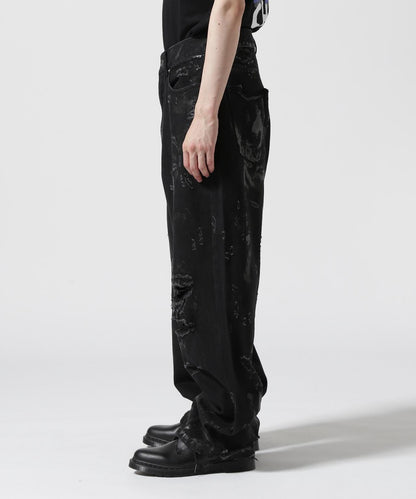 FR(13)NDS/朋友/HDK損傷寬鬆褲 BLK