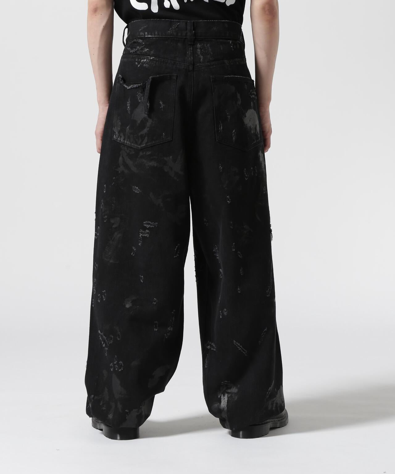 FR(13)NDS/朋友/HDK損傷寬鬆褲 BLK