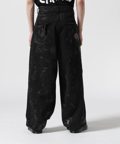 FR(13)NDS/朋友/HDK損傷寬鬆褲 BLK