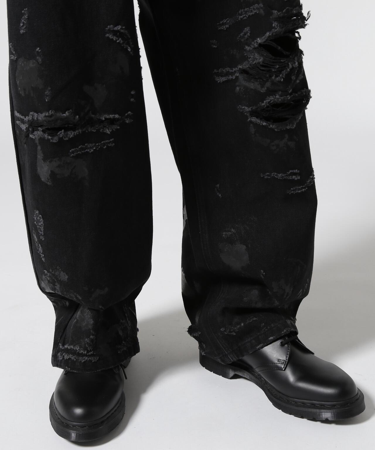 FR(13)NDS/朋友/HDK損傷寬鬆褲 BLK