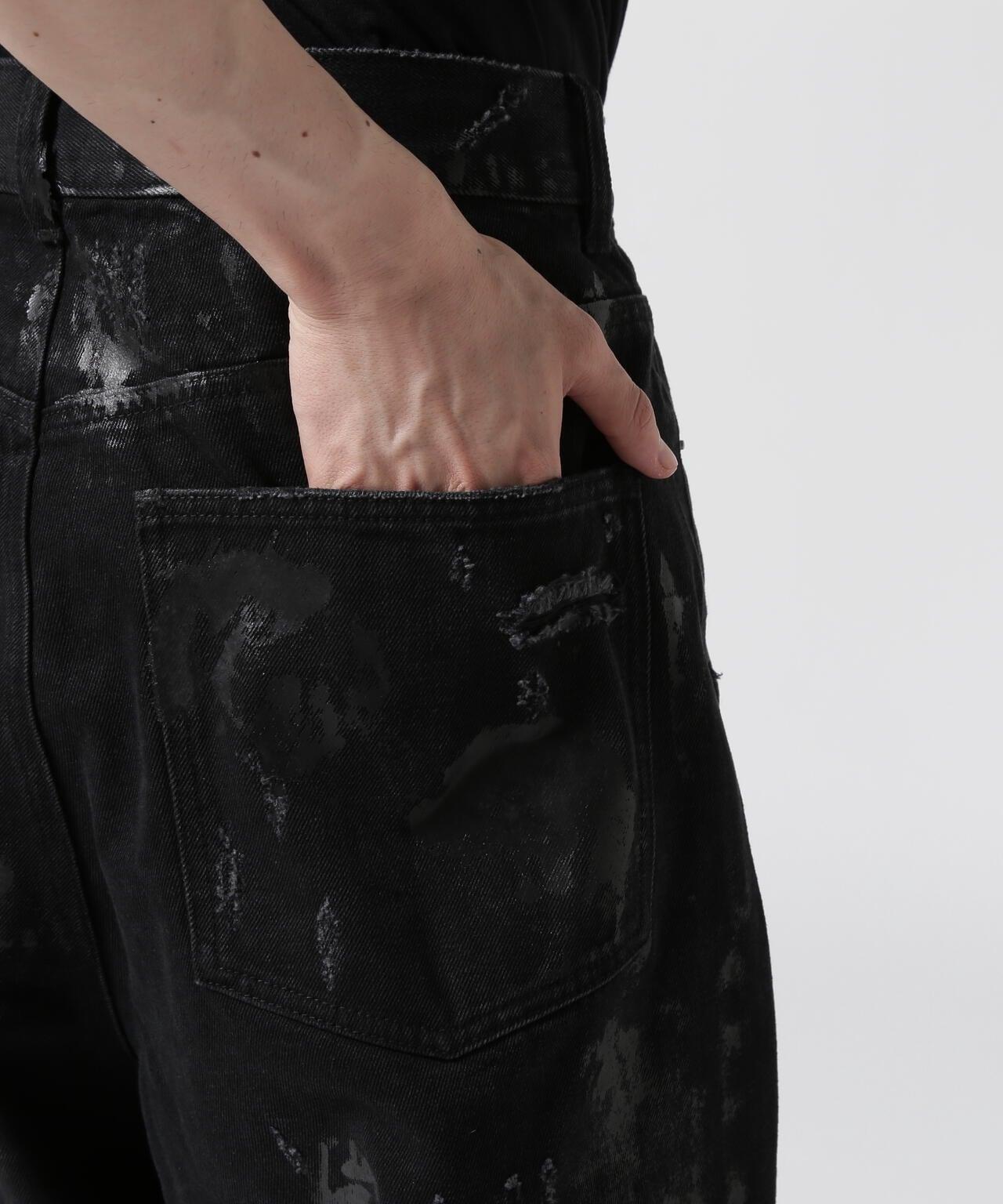 FR(13)NDS/朋友/HDK損傷寬鬆褲 BLK