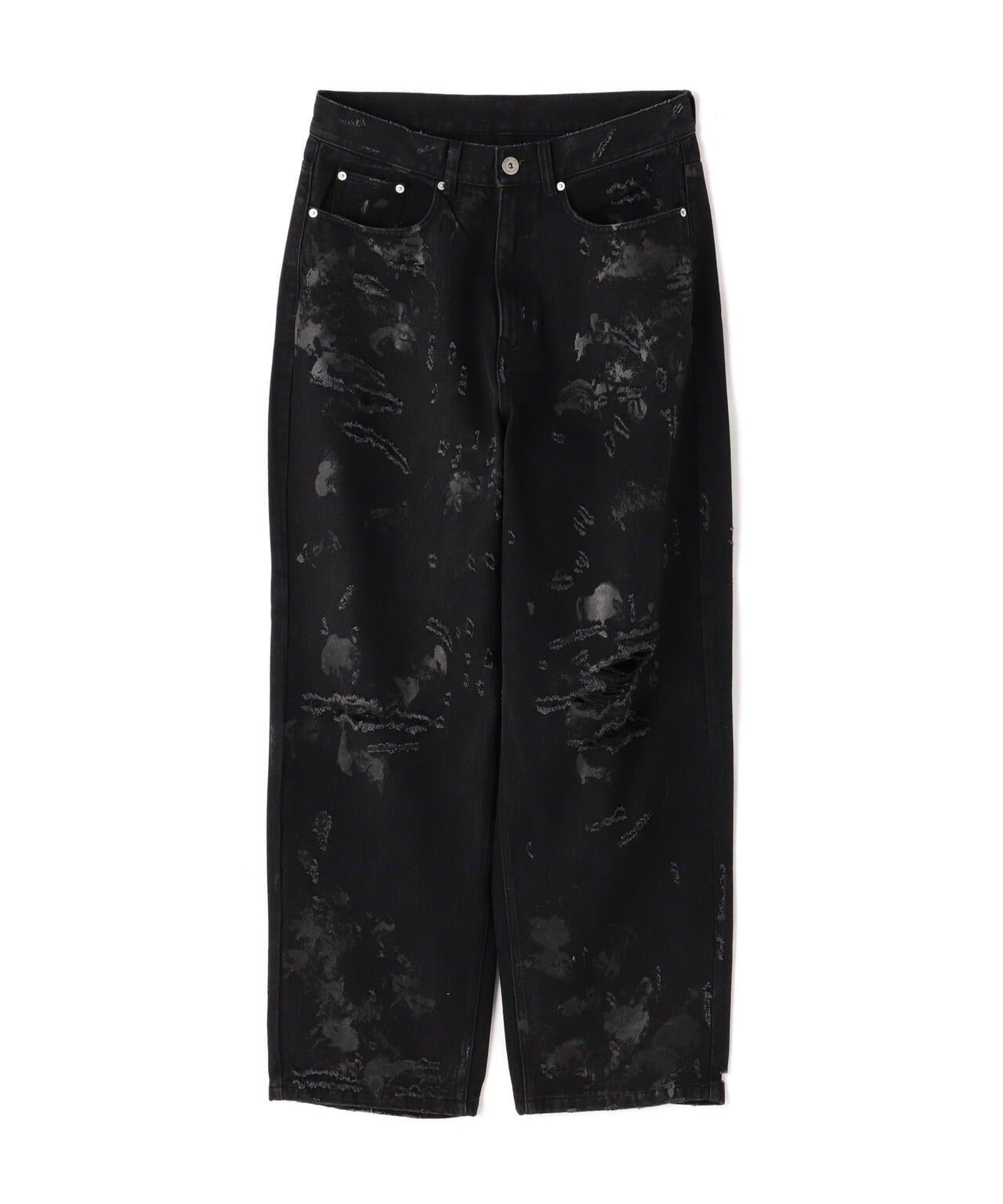 FR(13)NDS/朋友/HDK損傷寬鬆褲 BLK