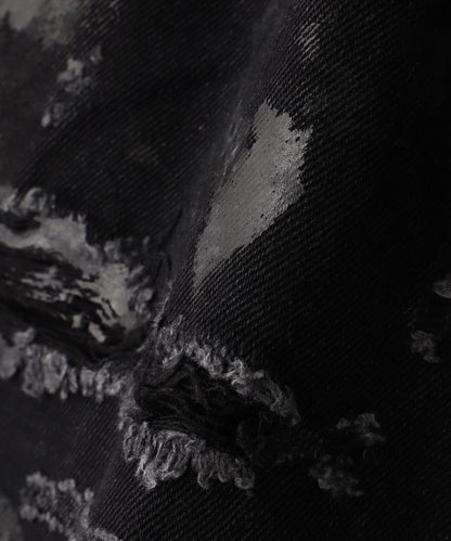 FR(13)NDS/朋友/HDK損傷寬鬆褲 BLK