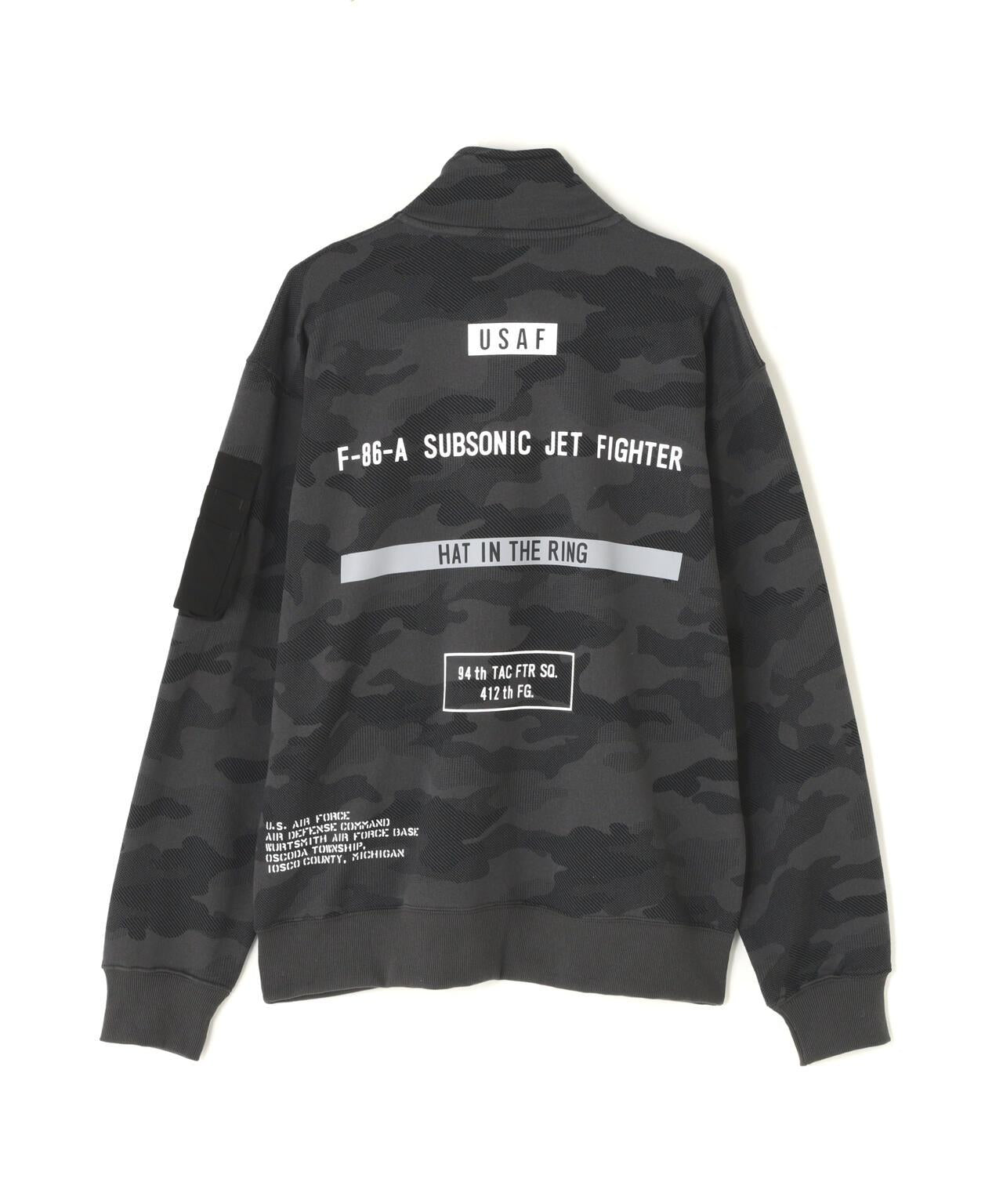 STENCIL STAND ZIP SWEAT "HAT IN THE RING" / 印花立領拉鍊衛衣 "戒指中的帽子"