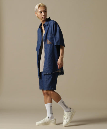 【&DEPOT限定】白色貓頭鷹牛仔短褲