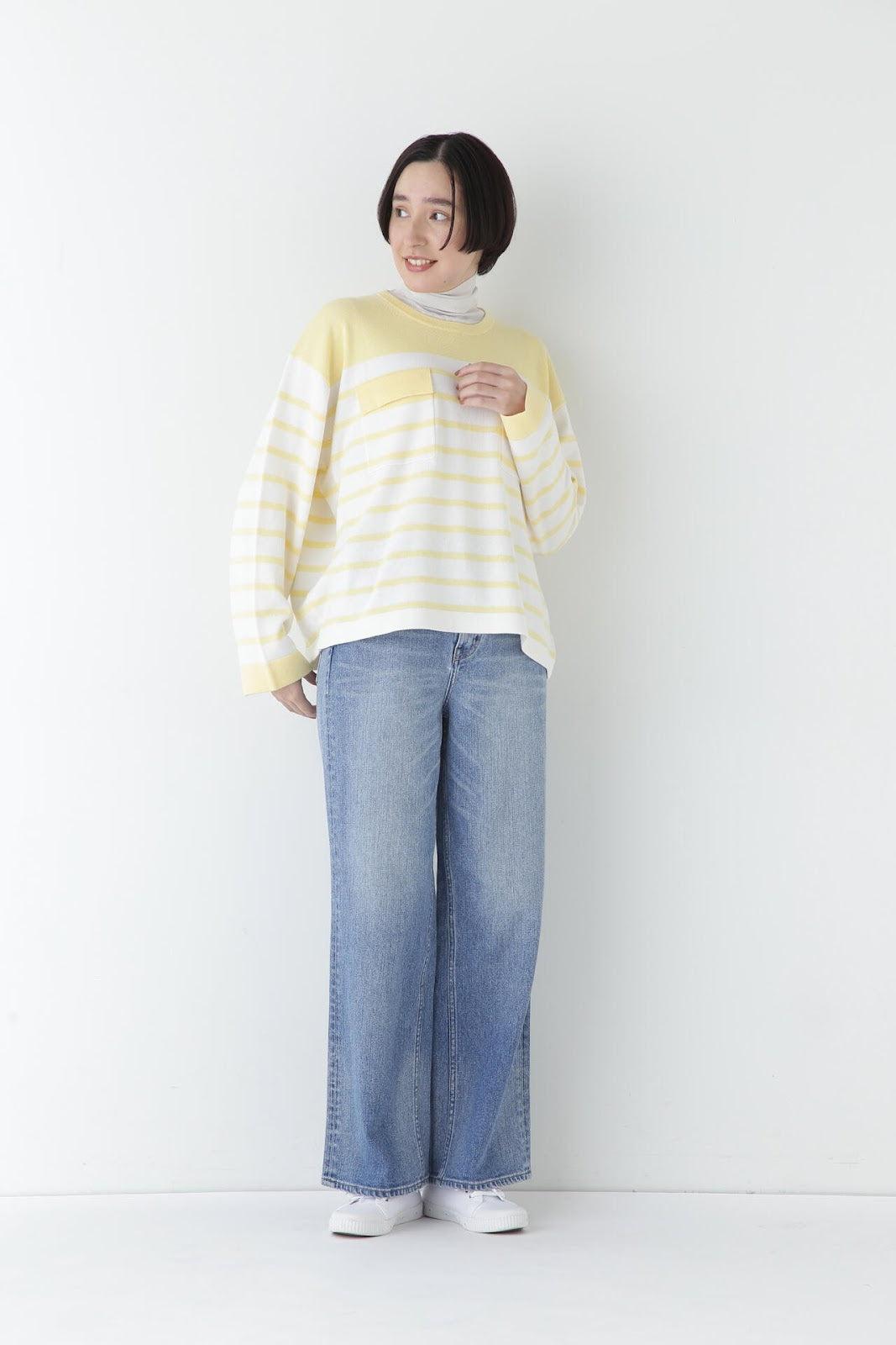 梳毛條紋套頭衫