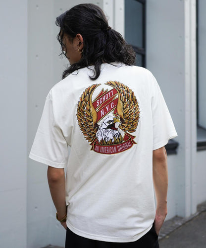 T恤 "鷹和絲帶刺繡"