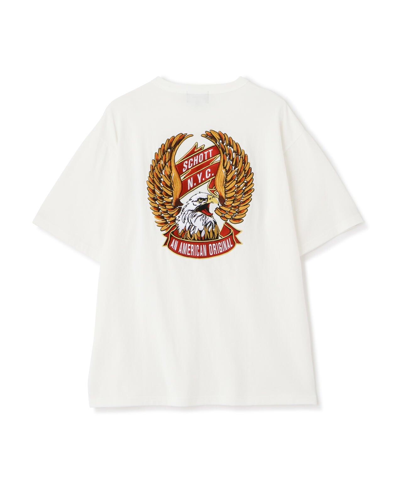 T恤 "鷹和絲帶刺繡"