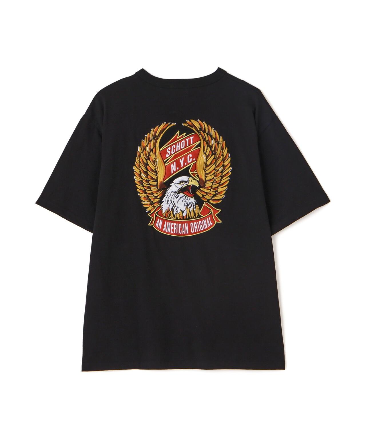 T恤 "鷹和絲帶刺繡"