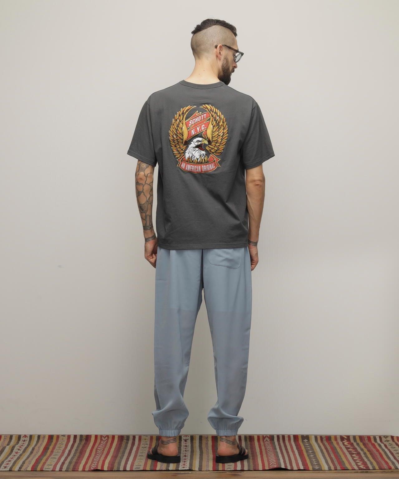 T恤 "鷹和絲帶刺繡"
