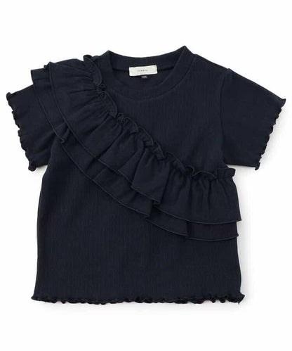 條紋荷葉邊上衣