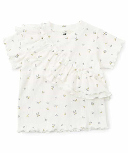 條紋荷葉邊上衣