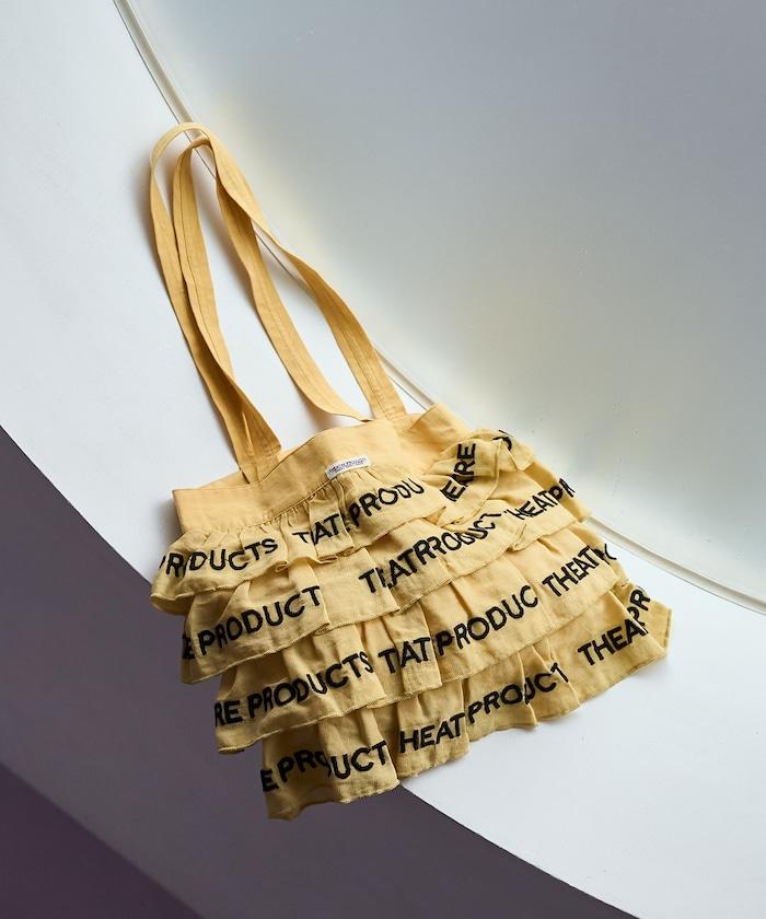 設計 標誌刺繡 褶邊托特包